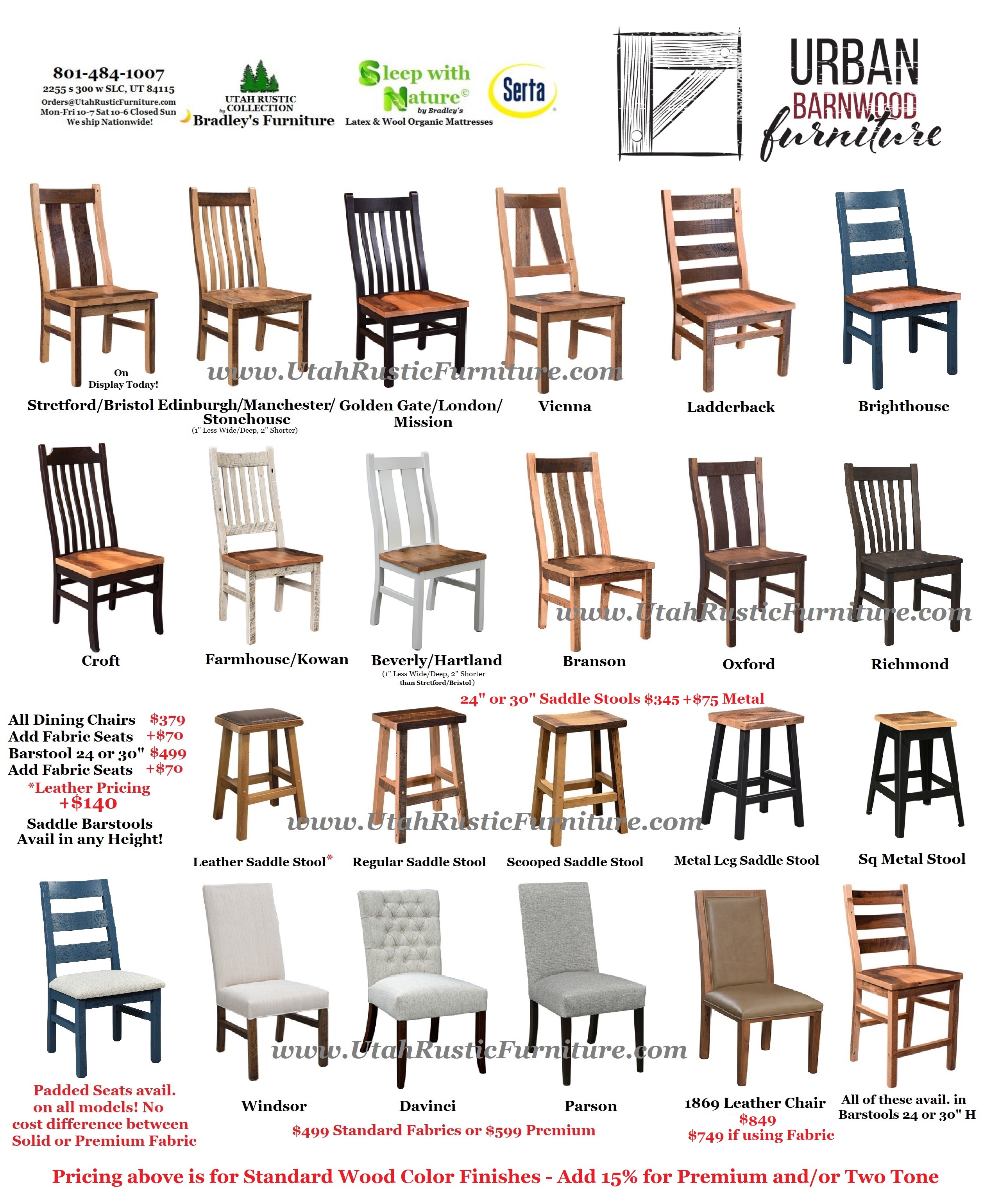 Bradley's Furniture Etc. Utah Rustic Dining Table Sets